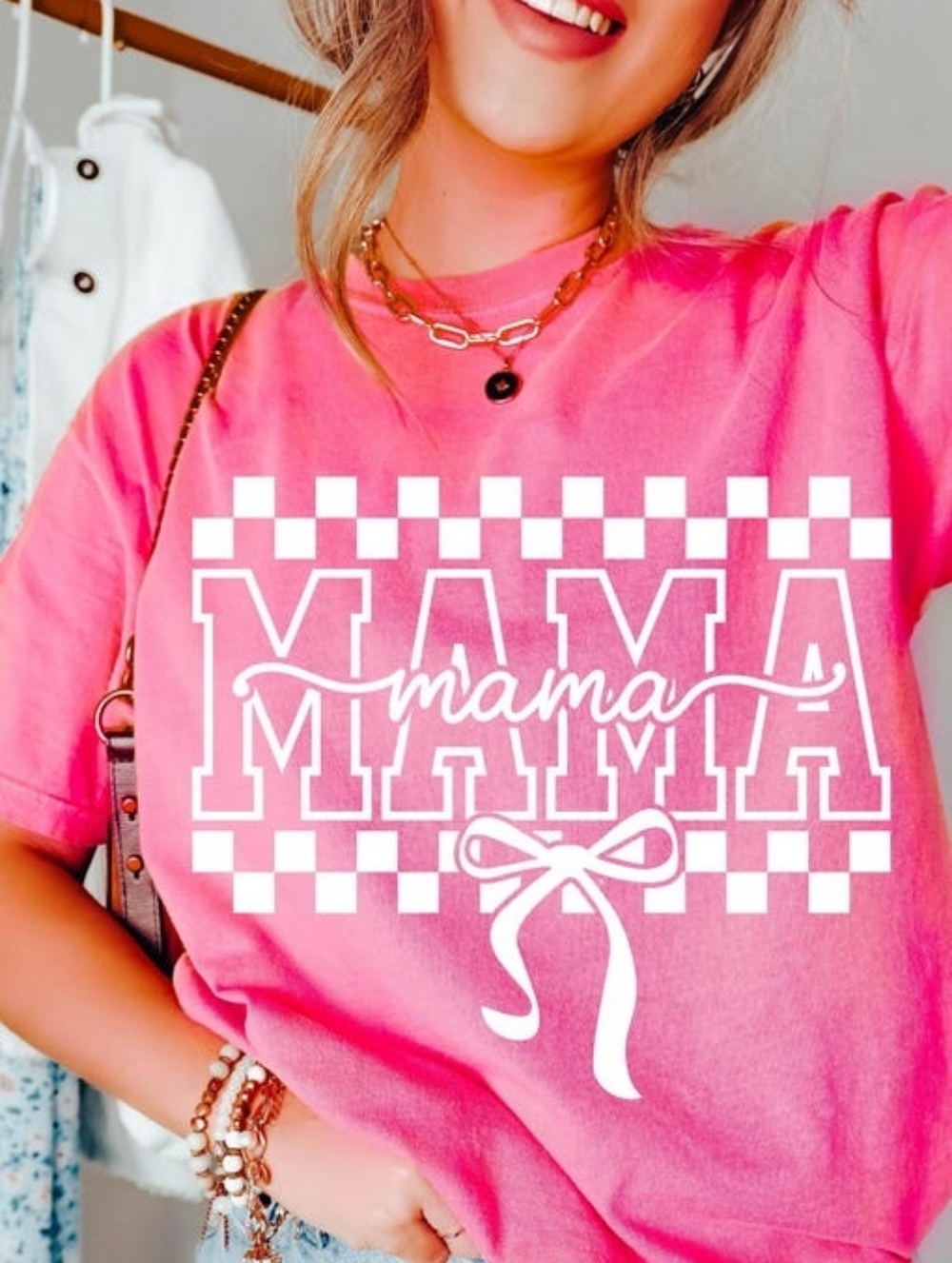 Pink "MAMA" Graphic Tee